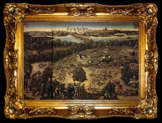 framed  Lucas Cranach The Stag Hunt, ta009-2